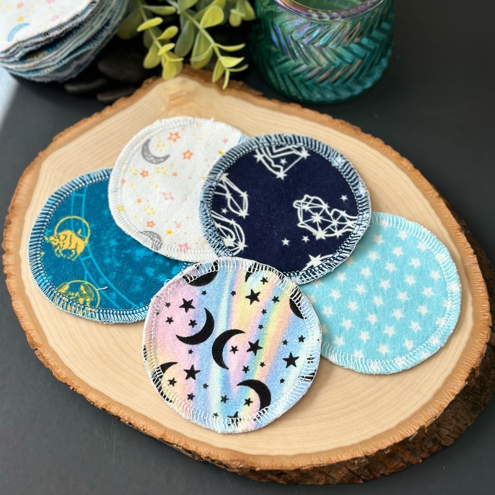 Astrology Reusable Cotton Facial Rounds Face Pads Set of 5
